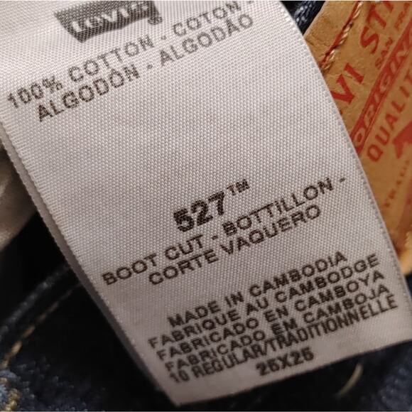 Levi's Straus 527 Boot Cut Dark Wash Cotton Waist 25 Length 25 - Picture 7 of 14